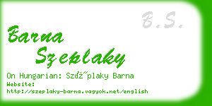 barna szeplaky business card